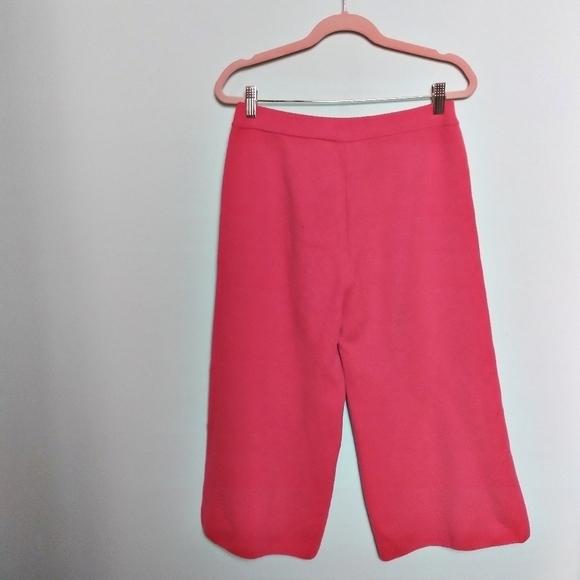 J. Crew Cropped Wide Leg 100% Merino Wool High Rise Pull On Culottes Pants XS - Picture 4 of 10